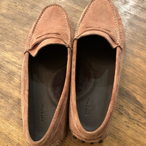 Aurélien soft suede pink driving loafers 39 made in Italy - Picture 2 of 12